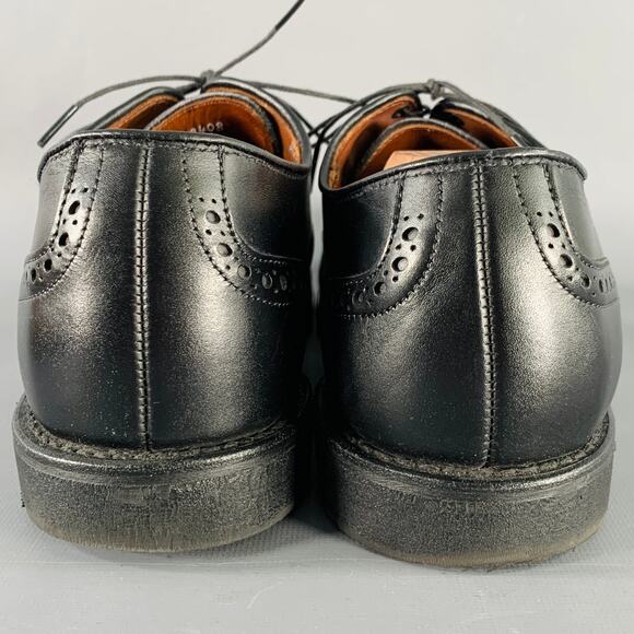 ALLEN EDMONDS Size 12 Black Perforated Leather Cap Toe Lace-Up Shoes - Picture 3 of 8